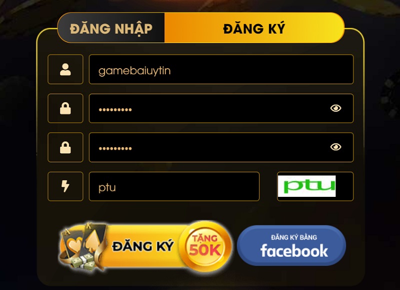 Biểu mẫu đăng ký tài khoản chơi game tại cổng game Binh88