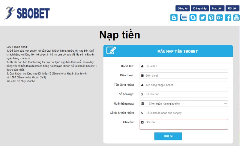 nap tien sbobet